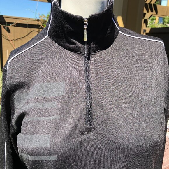Adidas Climalite Lg Sleeve 1/4 Zip Top Black Sz S - Picture 3 of 10